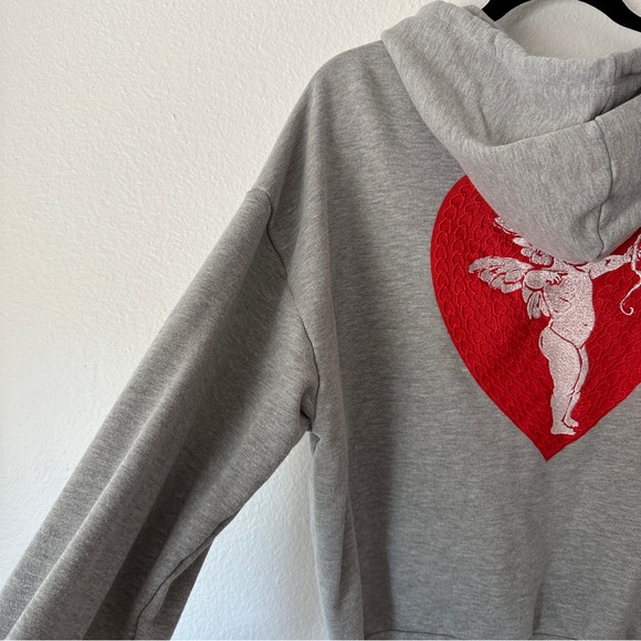 Forever 21 Cupids Club Hoodie Zip-Up Sweatshirt - Picture 6 of 7